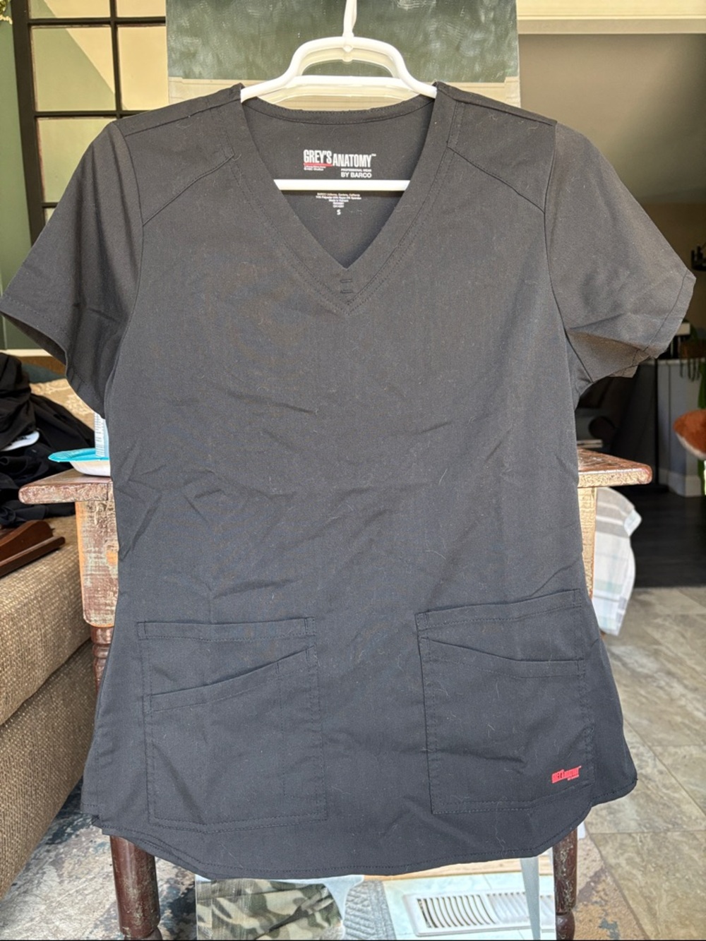 Scrubs: Grey's Anatomy Black V-Neck Medical Top
